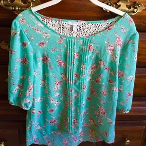 dELIA's Light Blue Floral Blouse